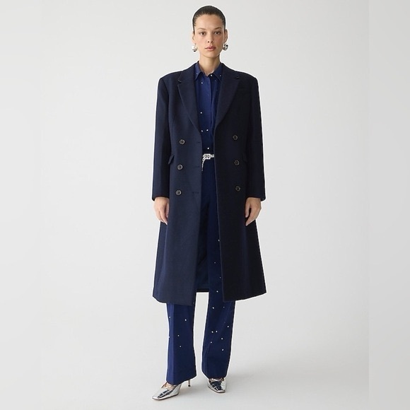 NWT J. Crew Double breasted topcoat in Italian melton wool blend - Picture 2 of 6